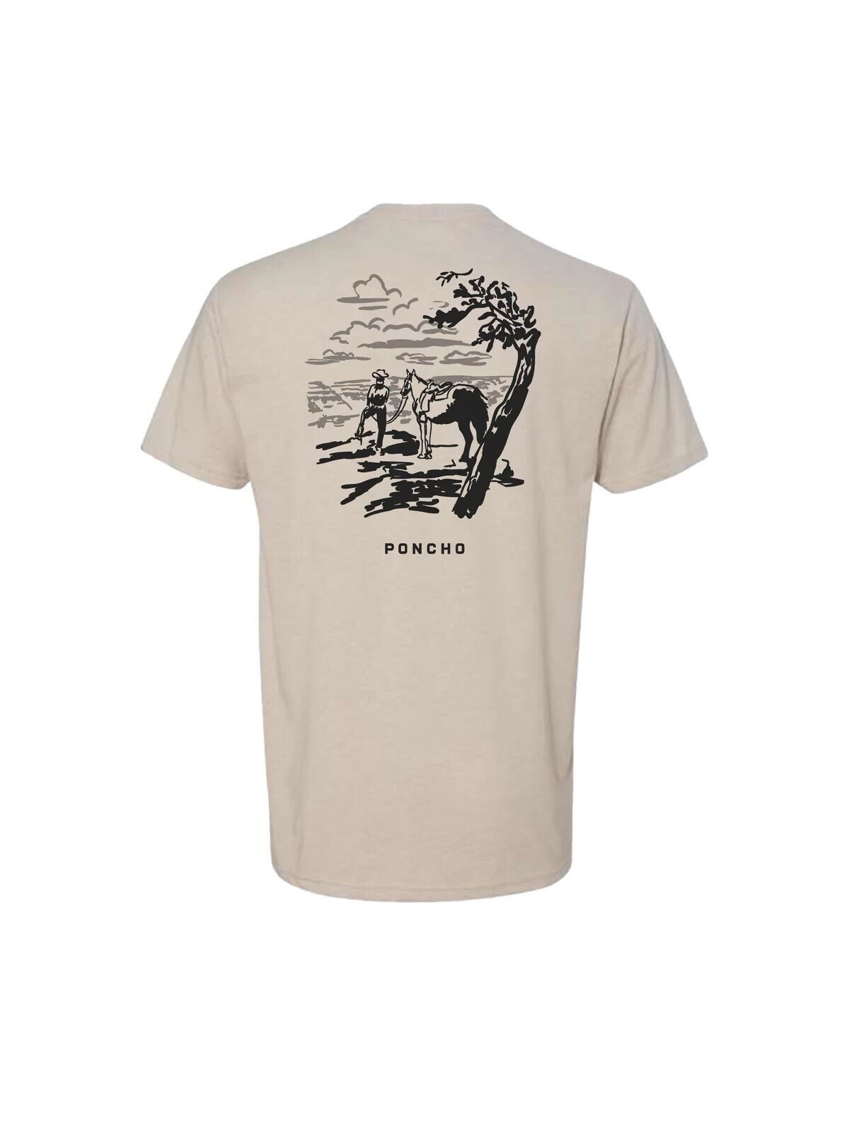 Poncho Outdoors Men’s T-Shirt Size Medium Xxl Nib Headed West Graphic Cowboy — image 2 of 5